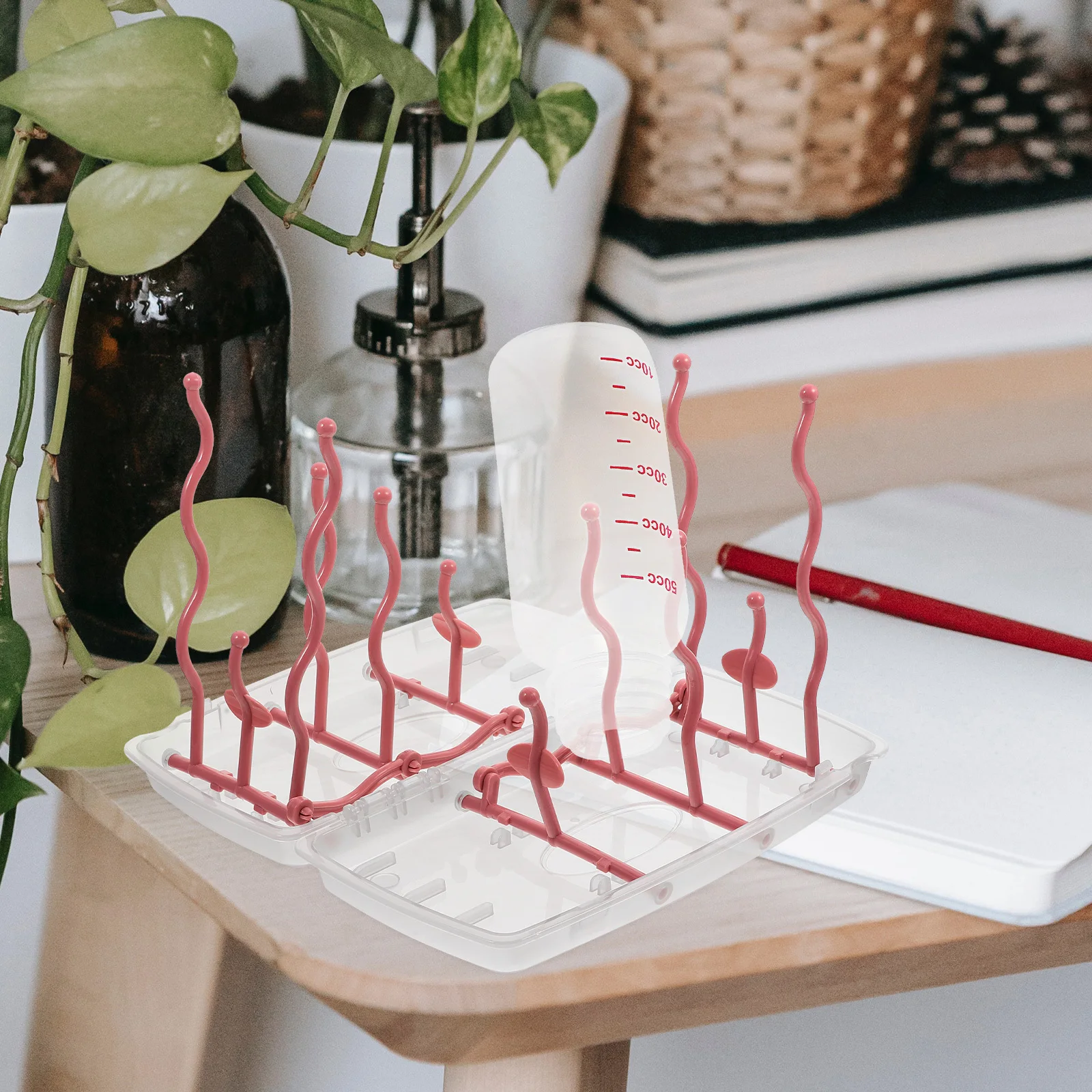 Baby Bottle Drying Rack Foldable Detachable Multi-Functional Large Capacity Draining Rack Feeding Bottle Holder Kitchen