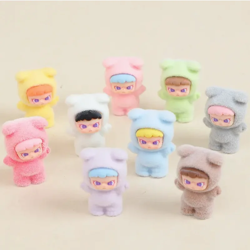 

Флокированная кукла с круглыми ушками Дора, большой кузен, слепая коробка, милые настольные украшения ручной работы, кукла из смолы, подарочная коллекция для друга