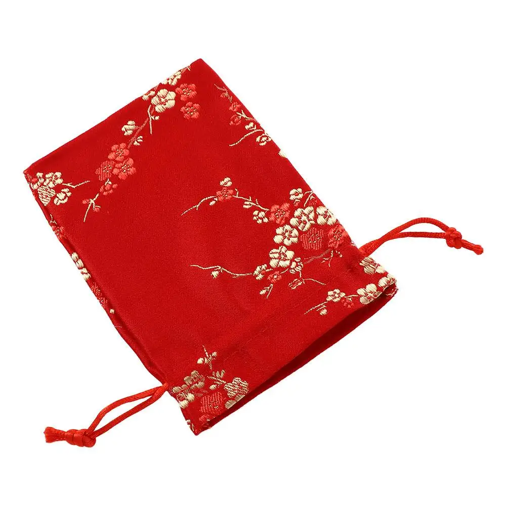 Candy Favour Party Embroidered Wedding Drawstring Storage Bag Satin Pouch Jewelry Packaging Bag