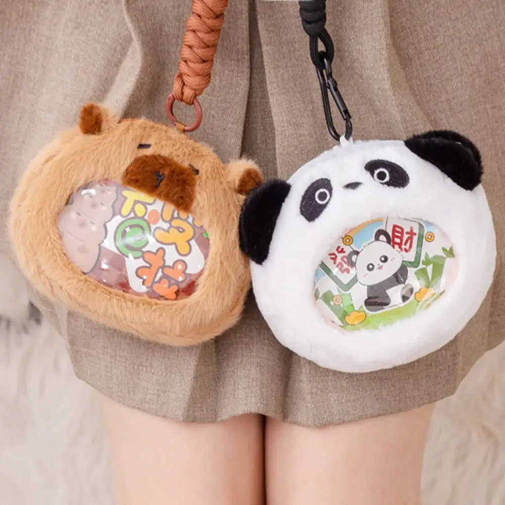 Kawaii Capybara Plush Doll Coin Purse Cartoon Exquisite Plush Crossbody Bag Animal Shaped Cartoon Animal Mini Cute Wallet