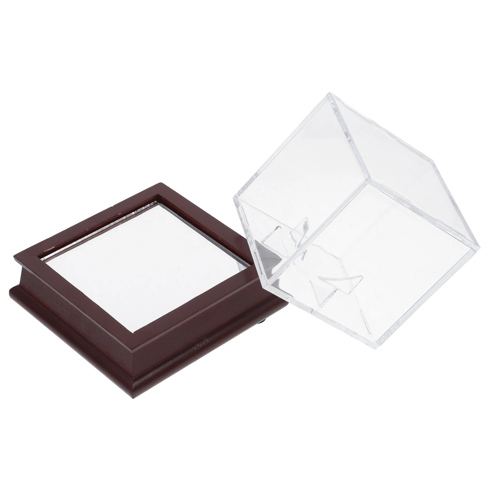 

Acrylic Ball Display Box Clear Wooden Holder Baseball Softball Cases Tennis Storage Miniature Models Home Decor