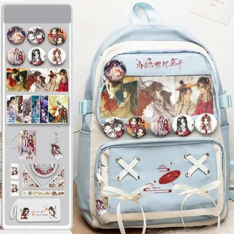 Anime Gra Czarny Niebieski Fioletowy Niebiańskie Oficjele Błogosławieństwo Tian Guan Ci Fu Przezroczyste Śliczne Tornistry Plecaki Dziewczęce