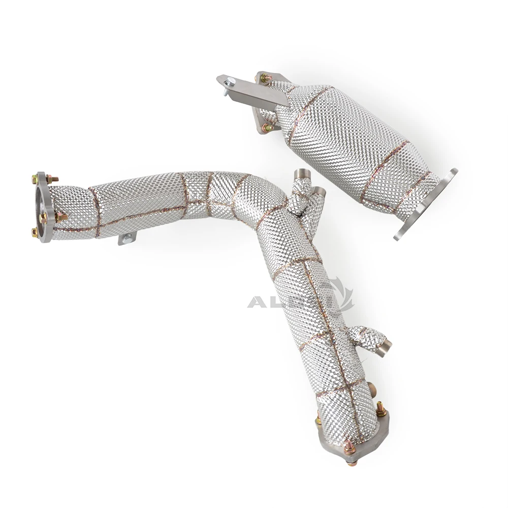 

Stainless steel exhaust lower pipe head front pipe for Audi A5 2.0T B9.5 2020-2025 high flow racing car with heat shield upgrade