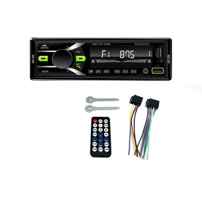 Car 7 Colourful Lights FM Radio Car Bluetooth 12V MP3 Player Plug-in Card U Disk Multimedia Radio