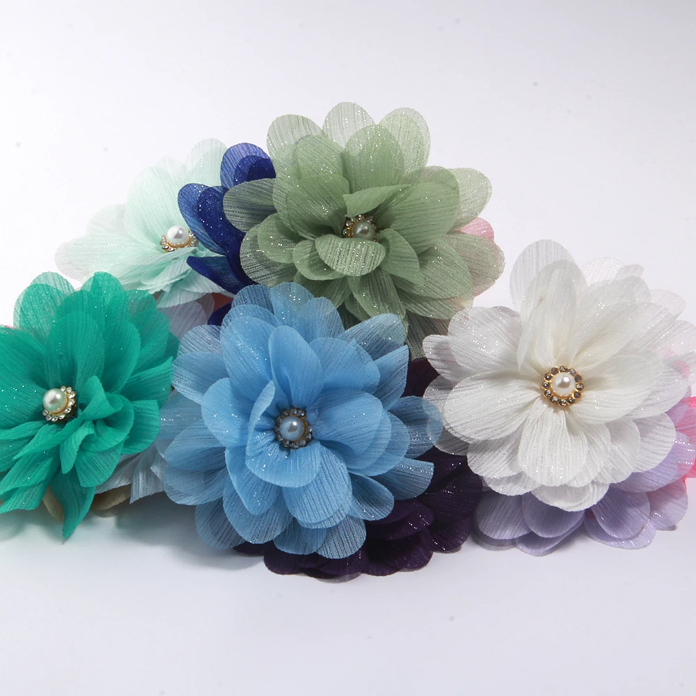 

8cm Cute Chiffon Flower Kawaii Hair Accessories For Baby girls Hair Bows Headwrap Hairclips DIY Barrette Accessories