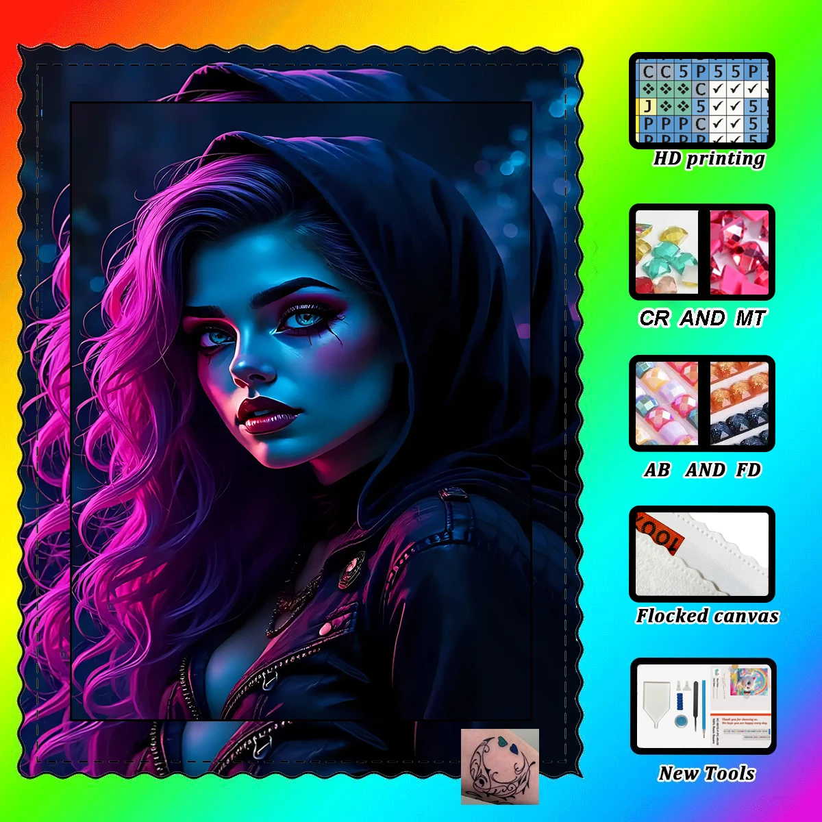 

【Maff Padial DIAMOND ART】Красивая загадочная девушка Смола Алмаз AB Алмазный кристалл Алмазная фея Пыль Алмазная картина