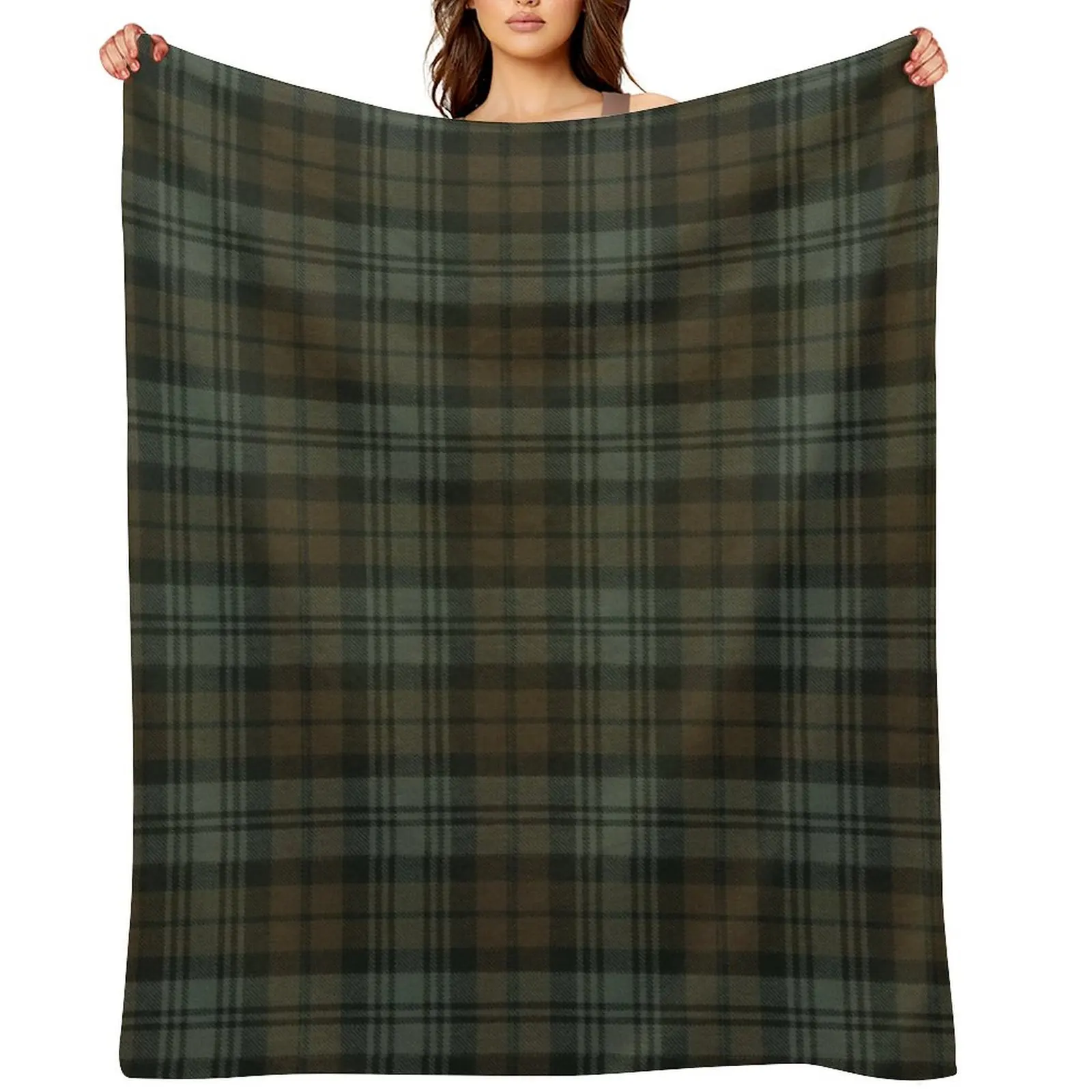 

Black Watch Weathered Original Scottish Tartan Throw Blanket Luxury Throw Thermals For Travel Plaid Moving Blankets