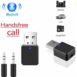 Bluetooth 5.0 USB Receiver Wireless Bluetooth Adapter 3.5mm AUX Jack for PC Car Music AUX Stereo Audio Adapter for TV Headphone