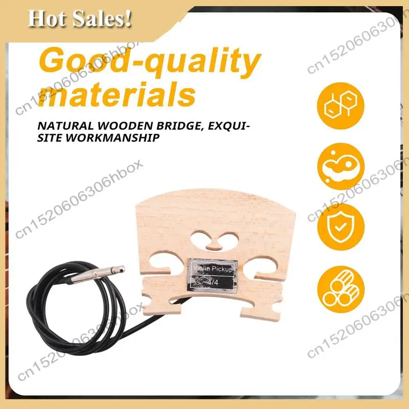 

-HOPE 1Pcs Violin Bridge With Internally Mounted Piezo Pickup For 4/4 Full Size Electric Violin Parts Replacement