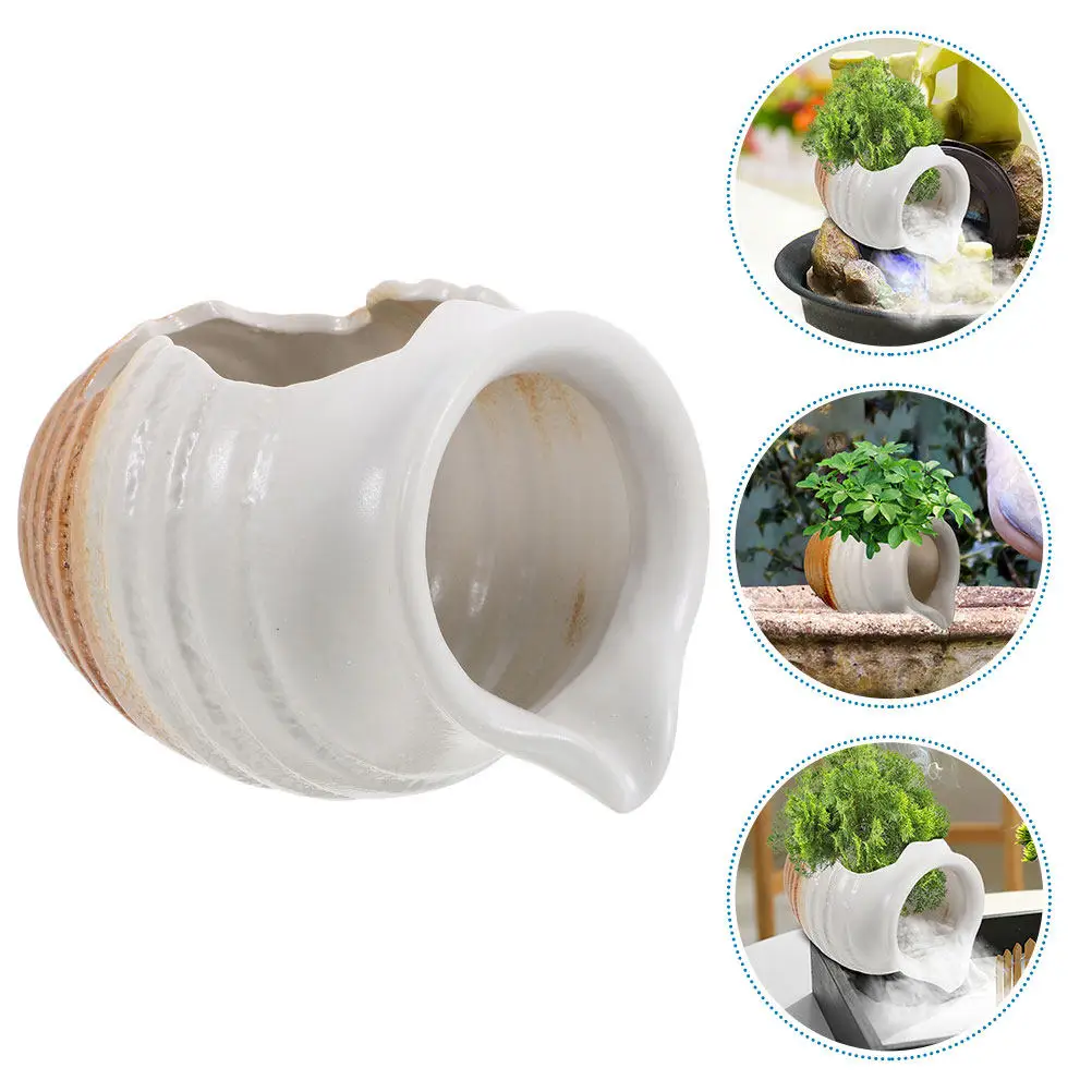 

Circulating Fountain Jar Ceramic Waterfall Feature for Garden Outdoor Courtyard Balcony Indoor Space Artistic Eco Pond Landscape