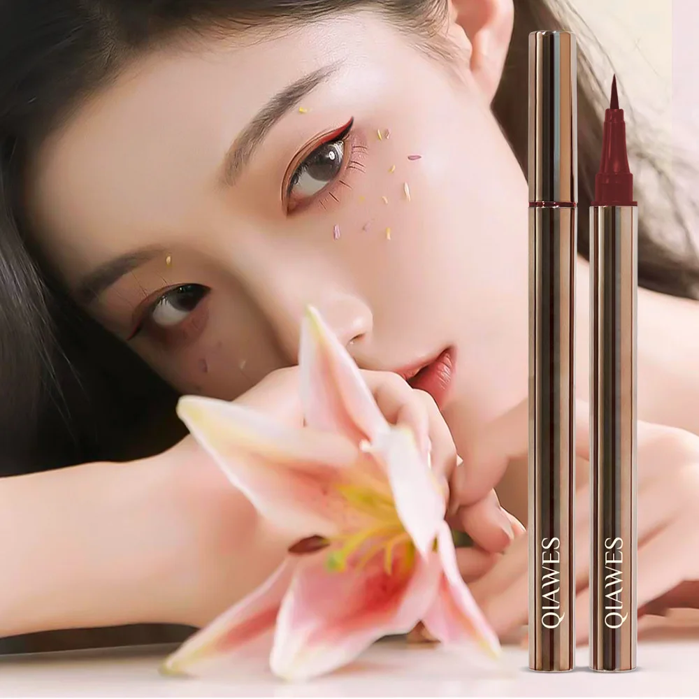 Ultra-fine Liquid Eyeliner Eye Make Up กันน้ําไม่ง่าย Smudge Non-smudged Newbie Brown Eyeliner Liquid Pen