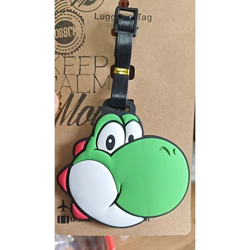 게임 마리오 귀여운 수하물 태그 액세서리 실리카겔 여행가방 ID 주소 홀더 수하물 태그 장식 장난감