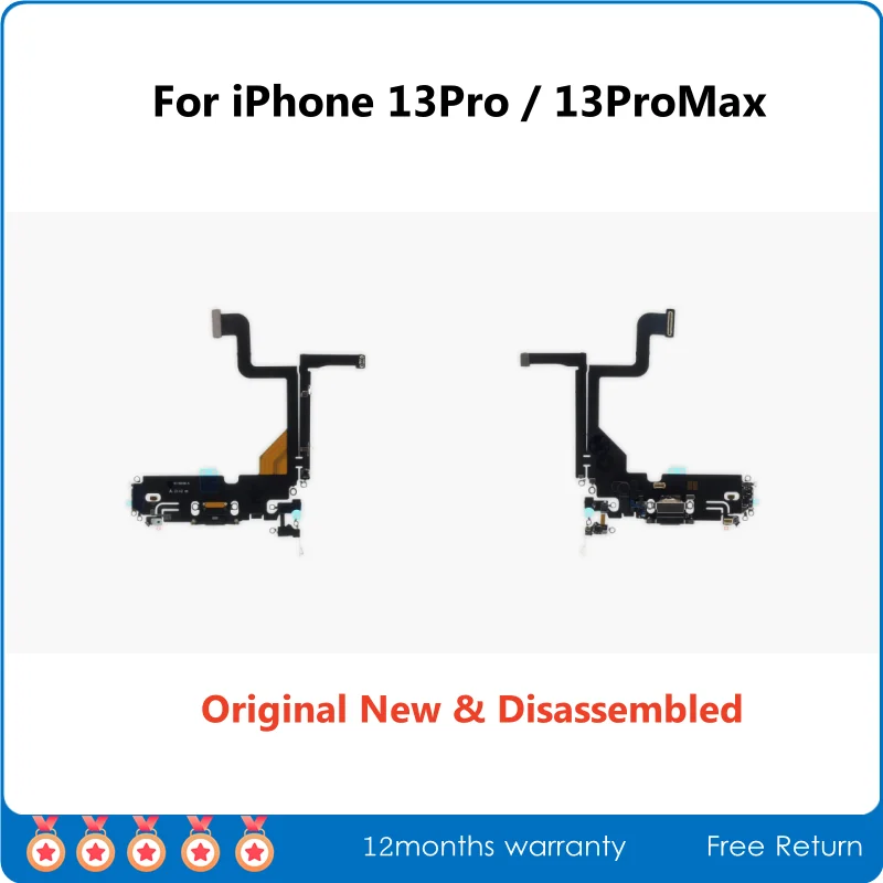 Original New & Disassembled USB Dock Charging Port Connector Flex Cable For iPhone 13Pro 13 Pro Max Tear Down Replacement Tested