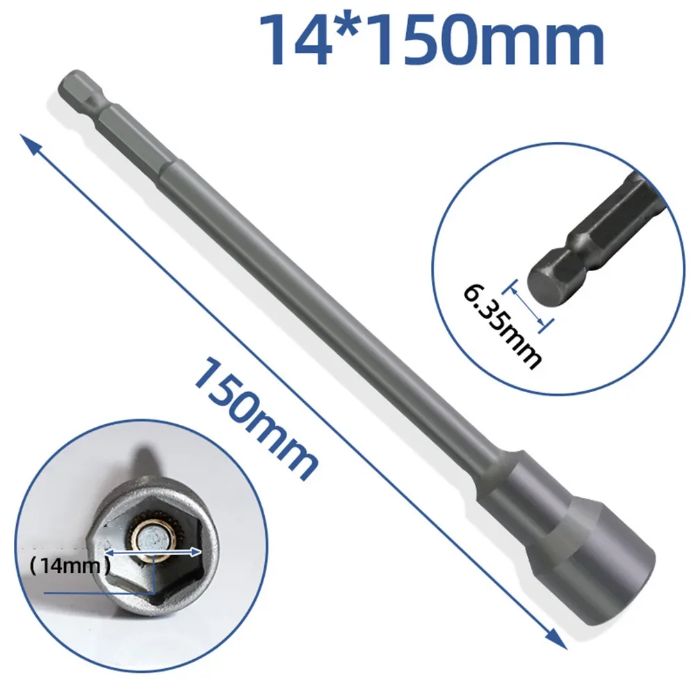 150mm Long 6mm-19mm Screw Metric Driver Tool Set Adapter Drill Bit 5 To 13mm Hexagonal Shank Hex Nut Socket Screw Tool