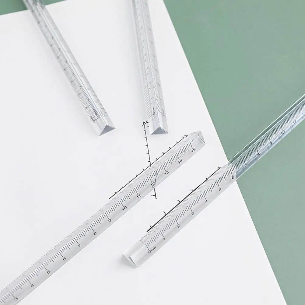 6 Pcs Triangle Ruler 15cm Clear Plastic Student School Teaching Drawing Tool Accurate Measurement School Supplies