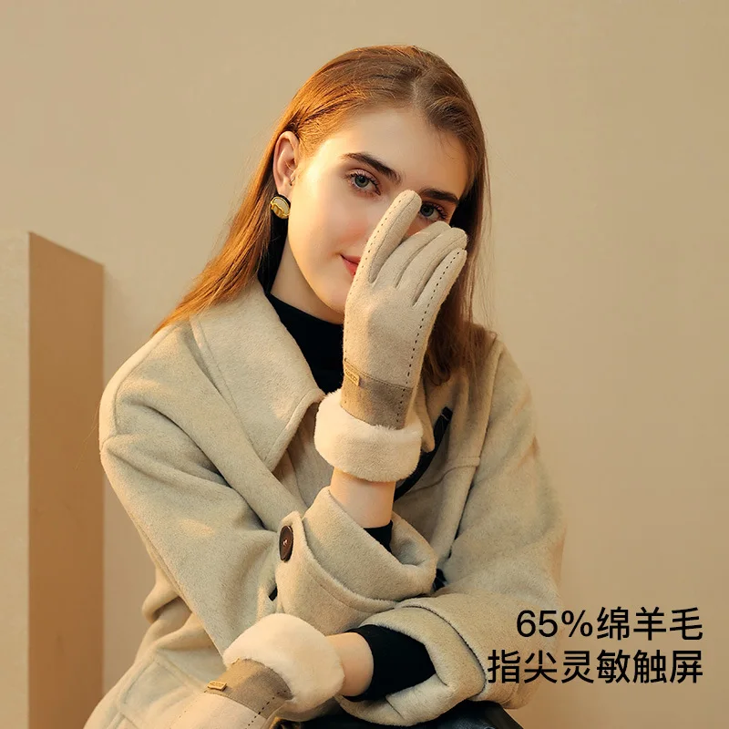 伸縮性のある厚手のプラッシュ防水手袋、タッチ対応、保温性のある冬用ウェア、毎日の通勤、キャンプ、散歩に最適