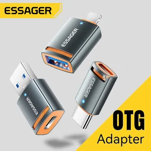Essager USB3.0 OTG 어댑터 타입 C USB-A 마이크로 여성 대 USB 마이크로 IP 타입 C 남성 변환기 XIAOMI iPhone OTG 어댑터 10 최고의 판매 SD 카드 어댑터 USB- №6