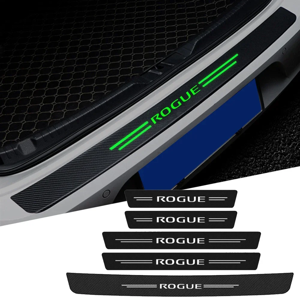 Luminous Tape Car Trunk Door Sill Protector Strips for Nissan Rogue Logo X-Trail Kicks Juke Leaf Night Light Threshold Sticker