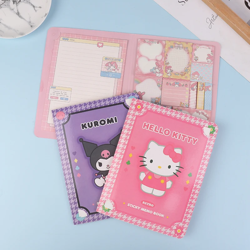 

Kawaii Kuromi Melody Hello Kitty Pastel, милый мультяшный липкий индекс для записей, блокнот для учителей, студенческие канцелярские принадлежности