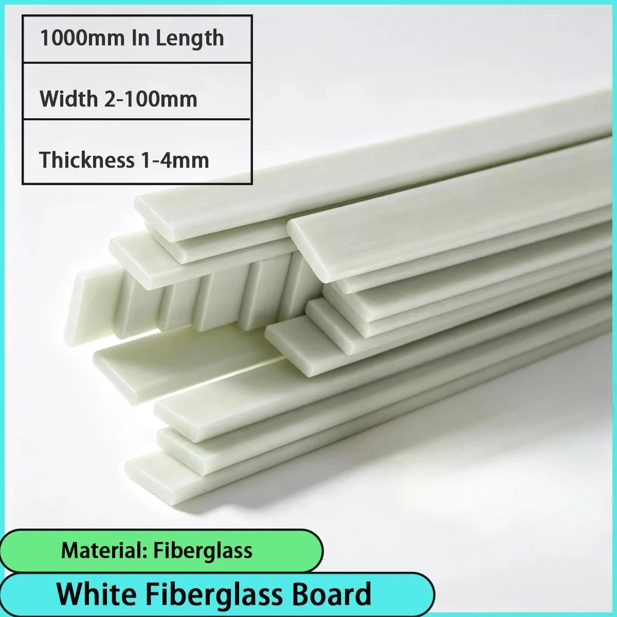 1-4mm Thick White Glass Fiber Square Strip Used for Electrical Insulation, Mold Auxiliary Materials