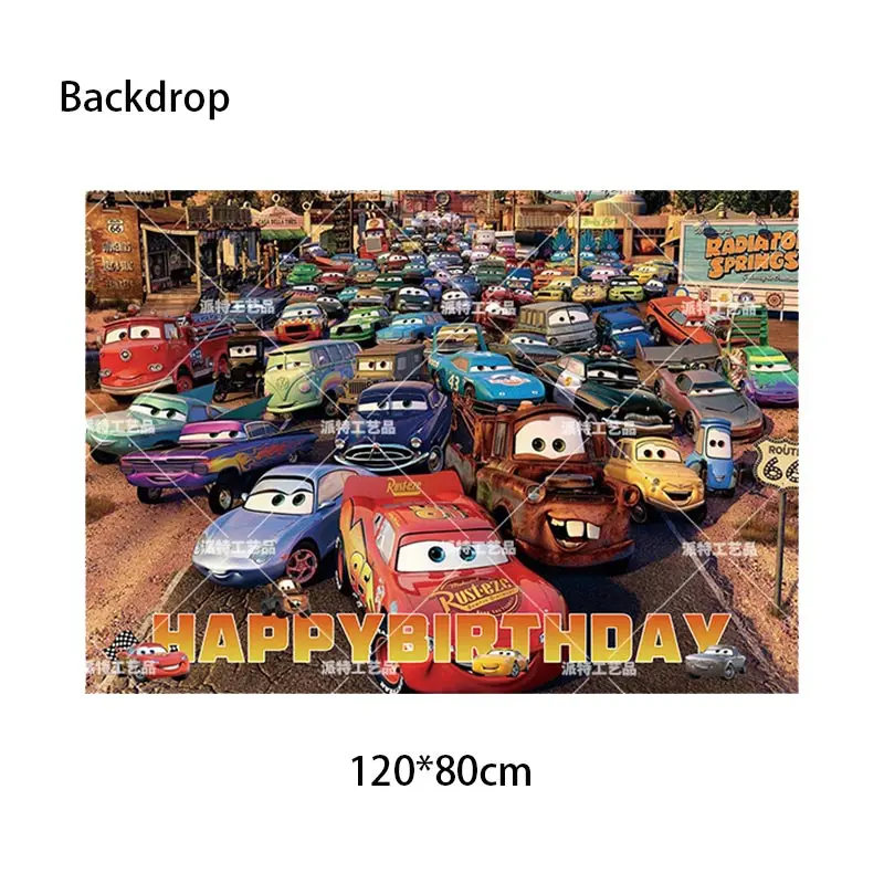 Disney Lightning Mcqueen Cars Birthday Party Decoration For Kids Pixar Theme Disposable Tableware Balloons Supplies Baby Shower