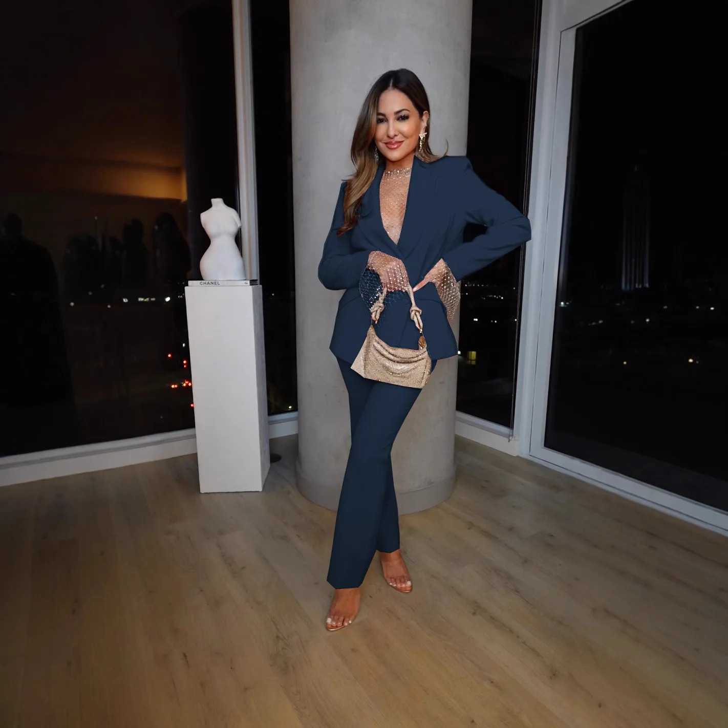 Faion Casual Profional Women's Pants Two-Piece Set Long Trousers Work orm Student School orm Spring Season