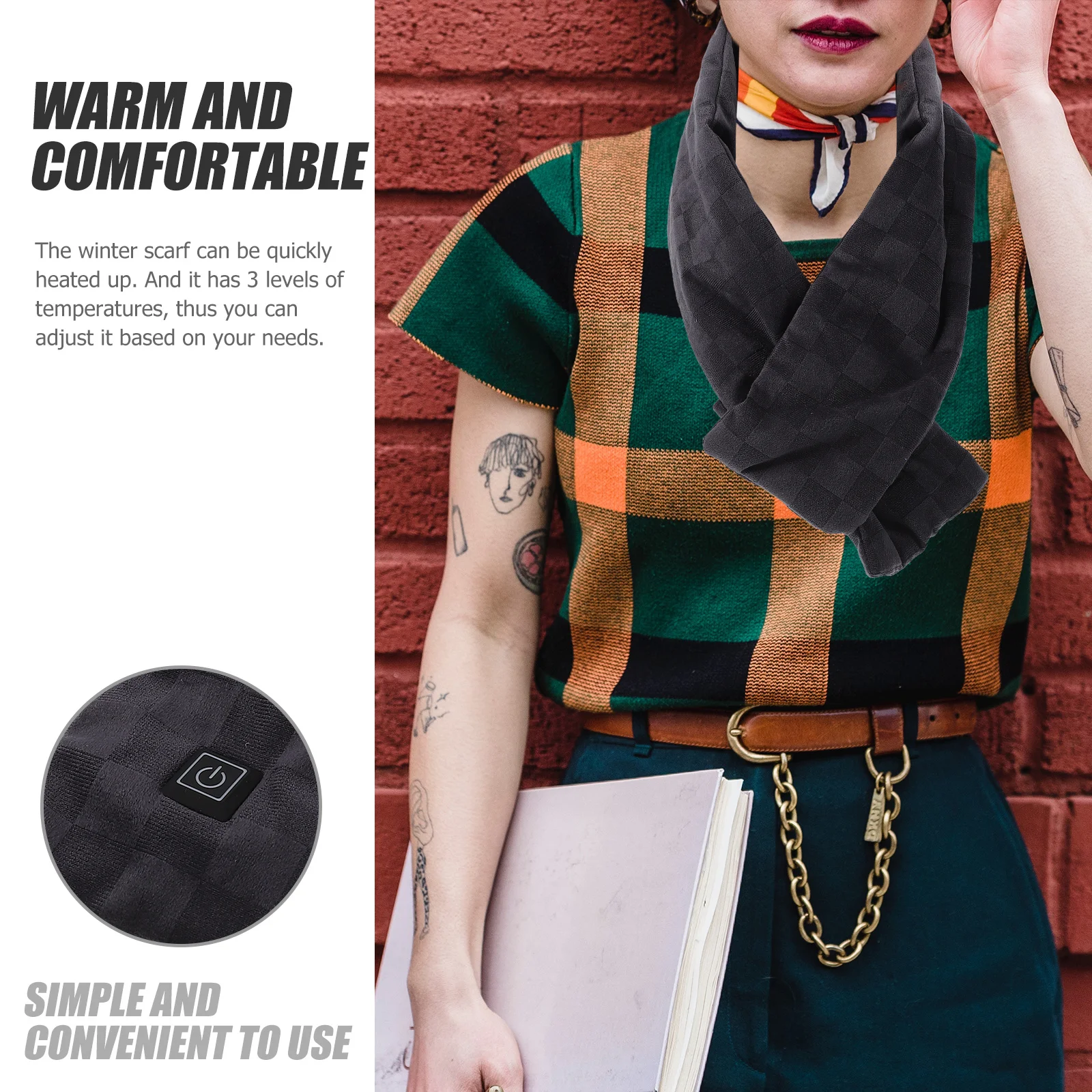 

Electric Heated Scarf Adjustable Warm Neck Wrap Rechargeable Winter Heating Scarf for Women Men Heated Neck Warmer