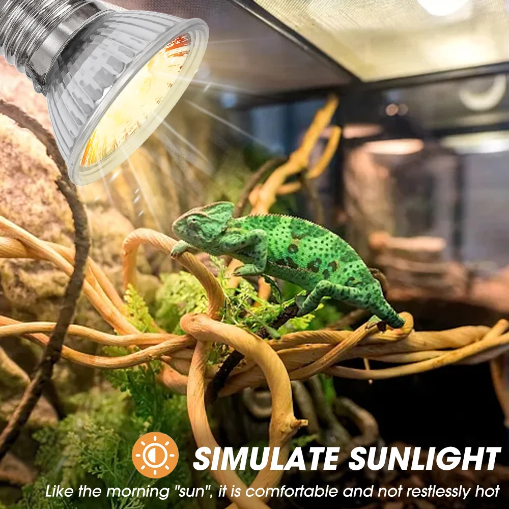 4/2/1Pcs Tortoise Lizard Basking Lamp 25W 50W 75W Pet Heating E27 Bulb Chameleon Snake Turtle Reptile Heating Light UVA Sunlight