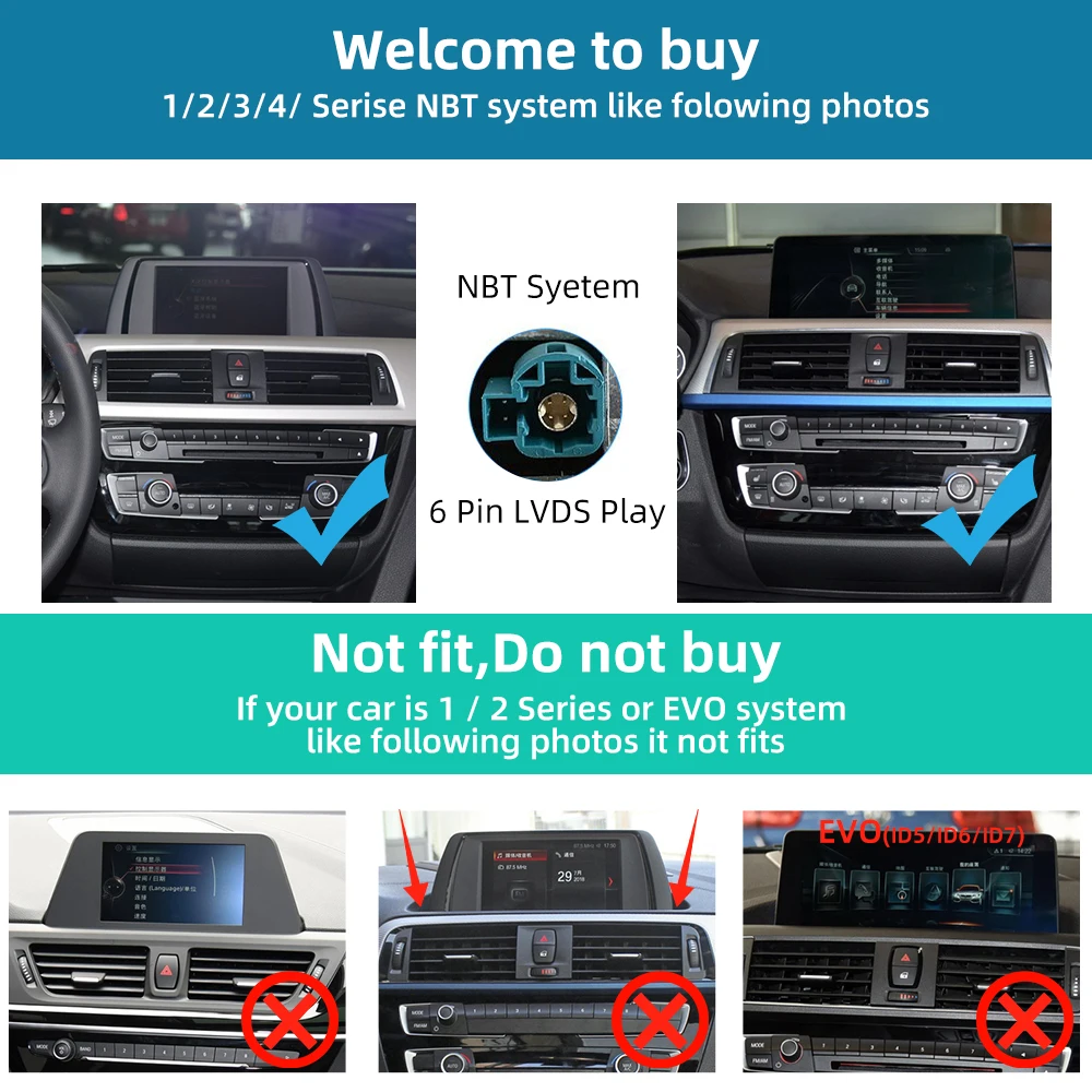 1920*720P Display Screen Car Linux Radio Stereo For BMW F20 F21 F22 F23 2012-2017 NBT Multimedia Player Wireless Carplay Auto