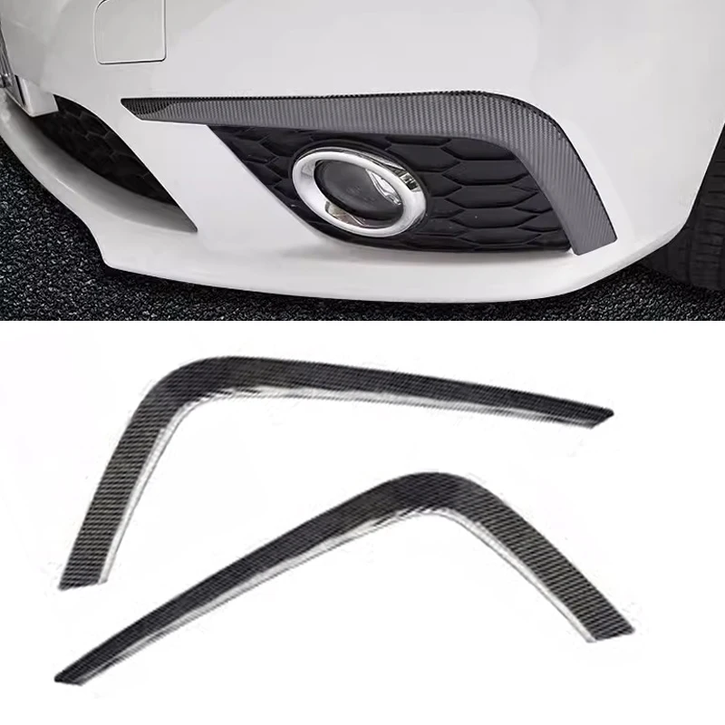 Front Bumper Fog Light Lamp Strip Trim Cover Stainless Steel Silver Carbon Fiber Sticker For Nissan Sentra 2016 2017 2018 2019