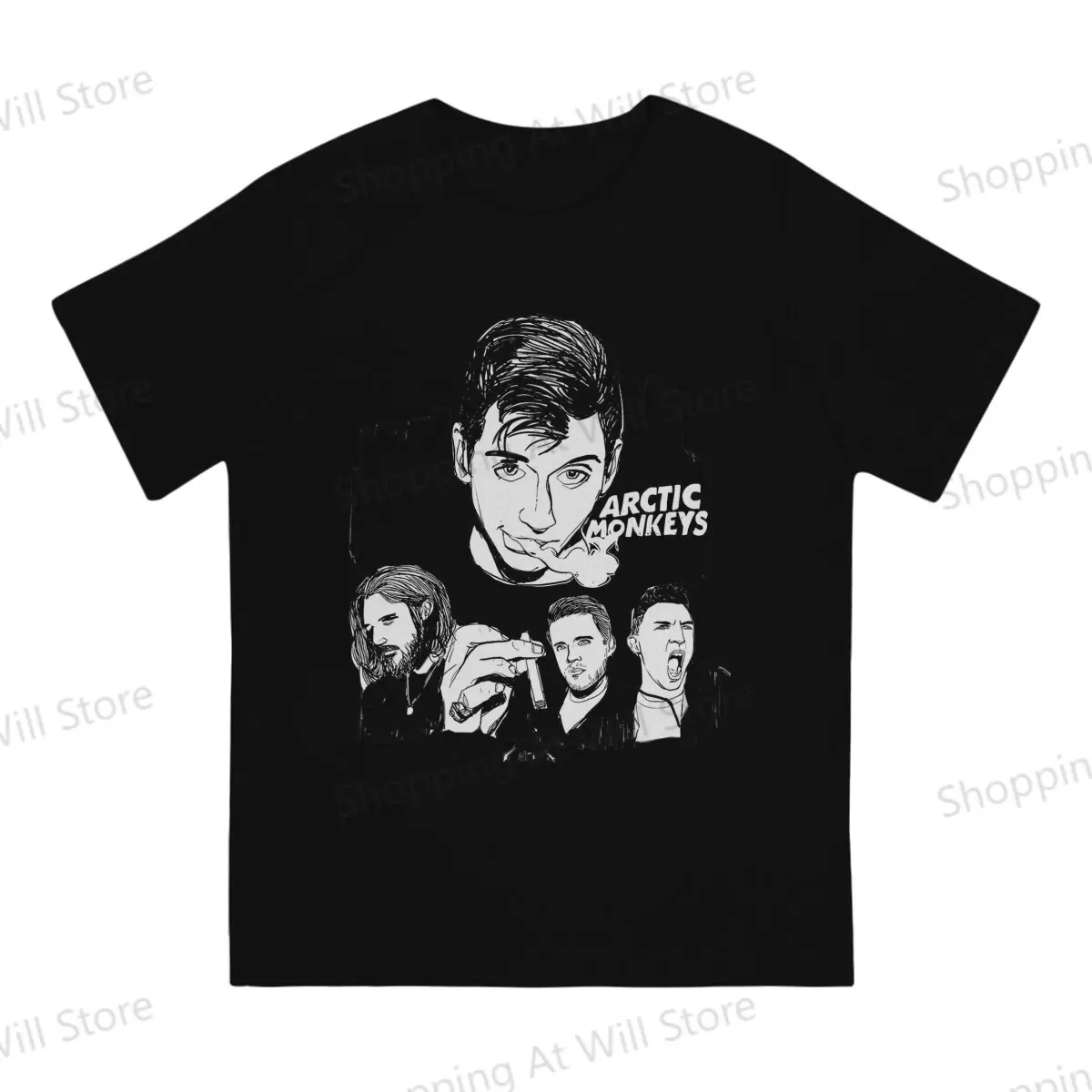 Tops 100% Cotton Leisure Sports  Arctic Monkeys Inspired Men's and women's T-shirts O neck short sleeved Tshirt