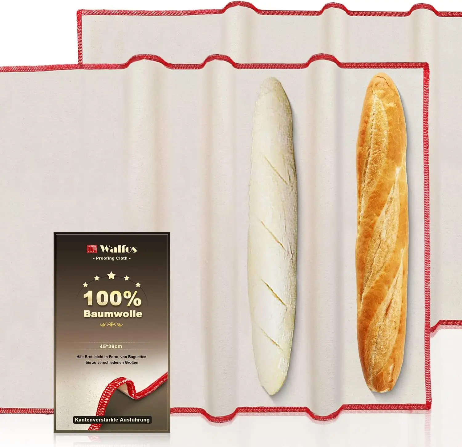 

Walfos Bread Leavening Cloth French Buns Baguette Home Dough Moisturizing Hair Cover Cotton Canvas Pad Baking Tools