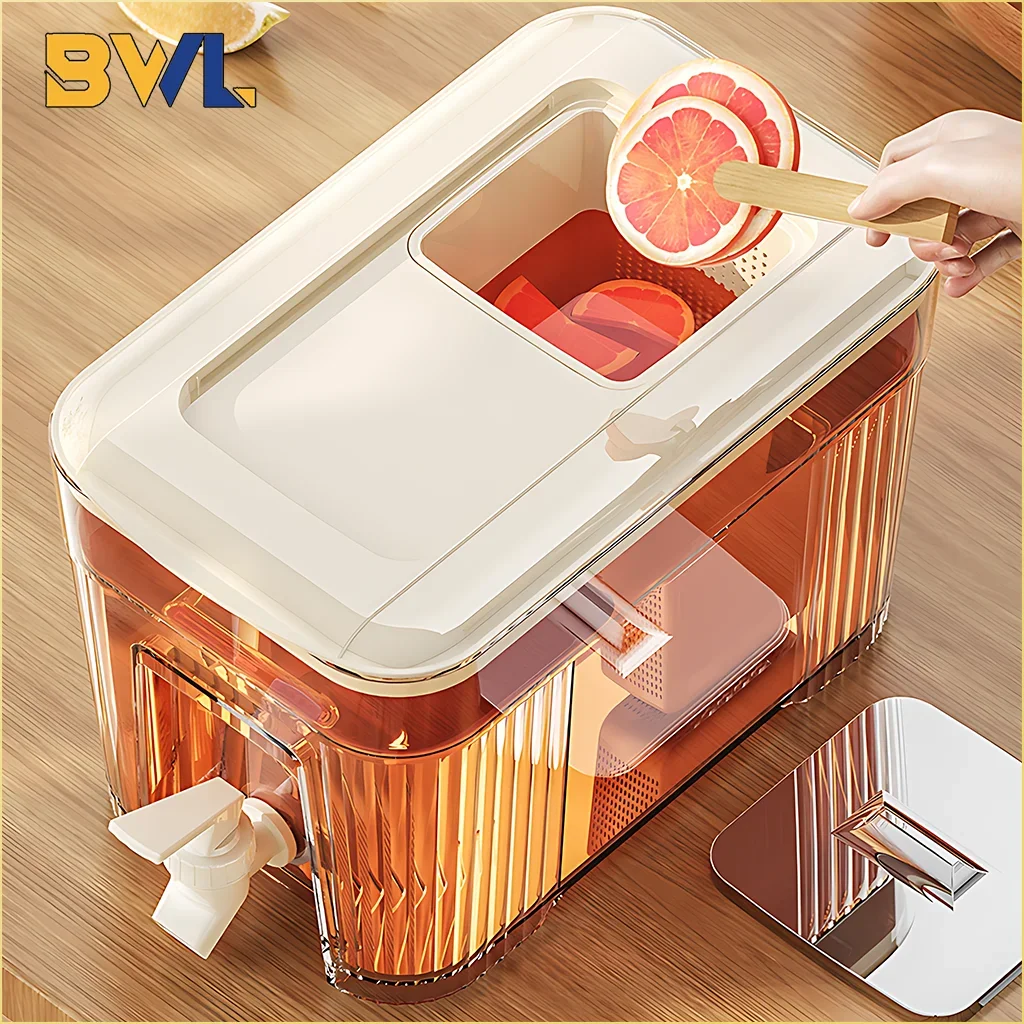 

Cold Kettle with Faucet Household Put Refrigerator Fruit Juice Fruit Tea Drinks High Capacity High Temperature Cool Water Kettle