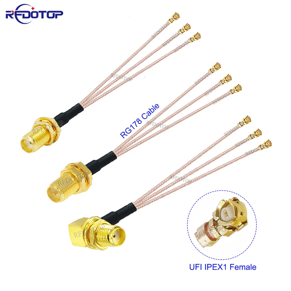 

1PCS RG178 SMA/RP SMA Female to 3*u.FL 1 Female Jack 1 to 3 Triple Splitter Cable Pigtail WIFI Antenna Extension Jumper