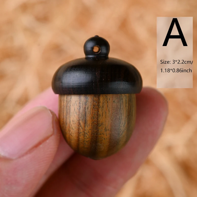 Acorns acorns Wooden Nuts Pine Cones Ebony Acidwood diy emergency pill box Mini Sandalwood Rescue pill box wood carving