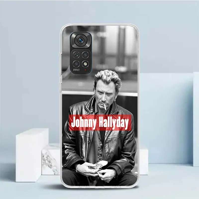 Johnny Hallyday Music Soft Cover for Xiaomi Redmi Note 12 11S 11T 11E 10S 10 Pro Print Phone Case 11 9S 9 9T 8 8T 7 6 5 Plus Coq