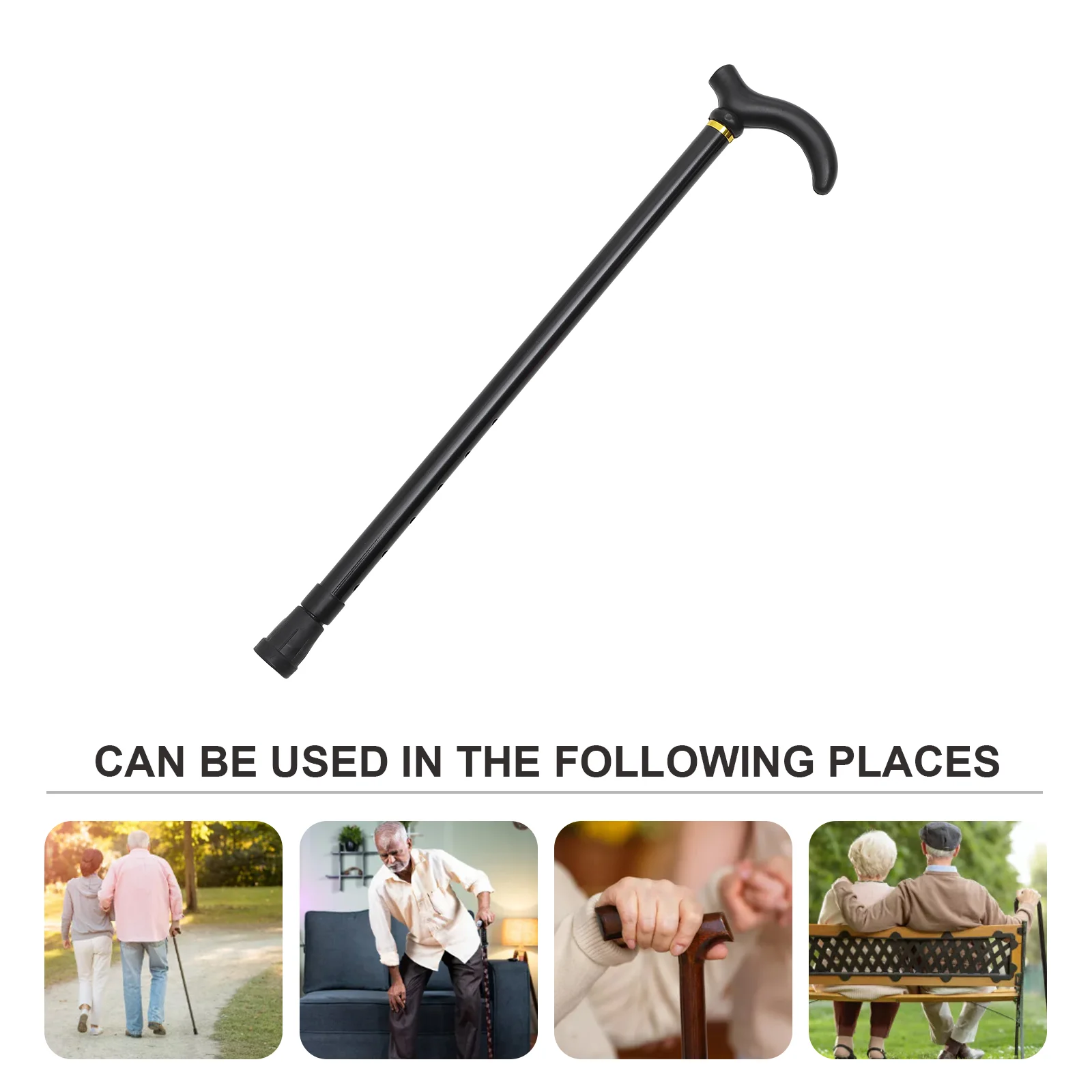 Old People Walking Stick Lightweight Cane Adjustable Aluminum Alloy Fold Height for Men