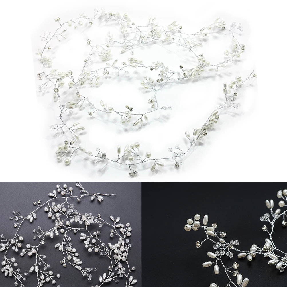 

Sophisticated Handcrafted Crystal Pearls Bridal Headwear Wedding Hair Band For Women Silver Elegant
