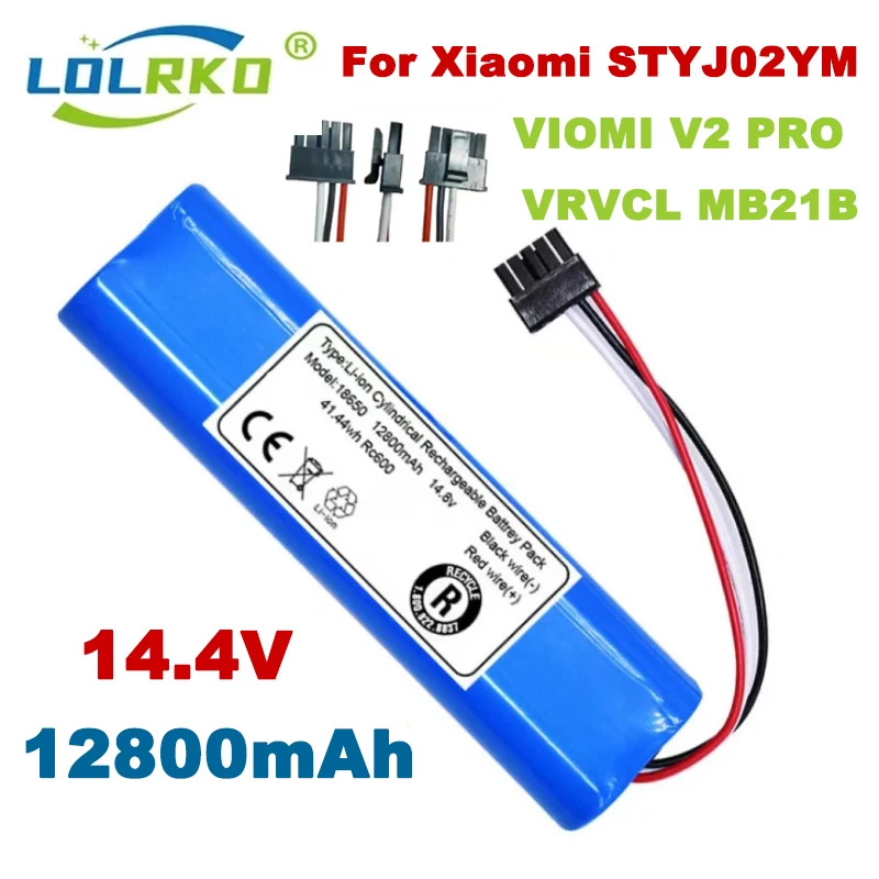 2024 100% New Original 14.8V 18650 Lithium Battery for VIOMI V2 Pro,VRVCLMB21B ,Xiaomi STYJ02YM Replace Battery Accessories