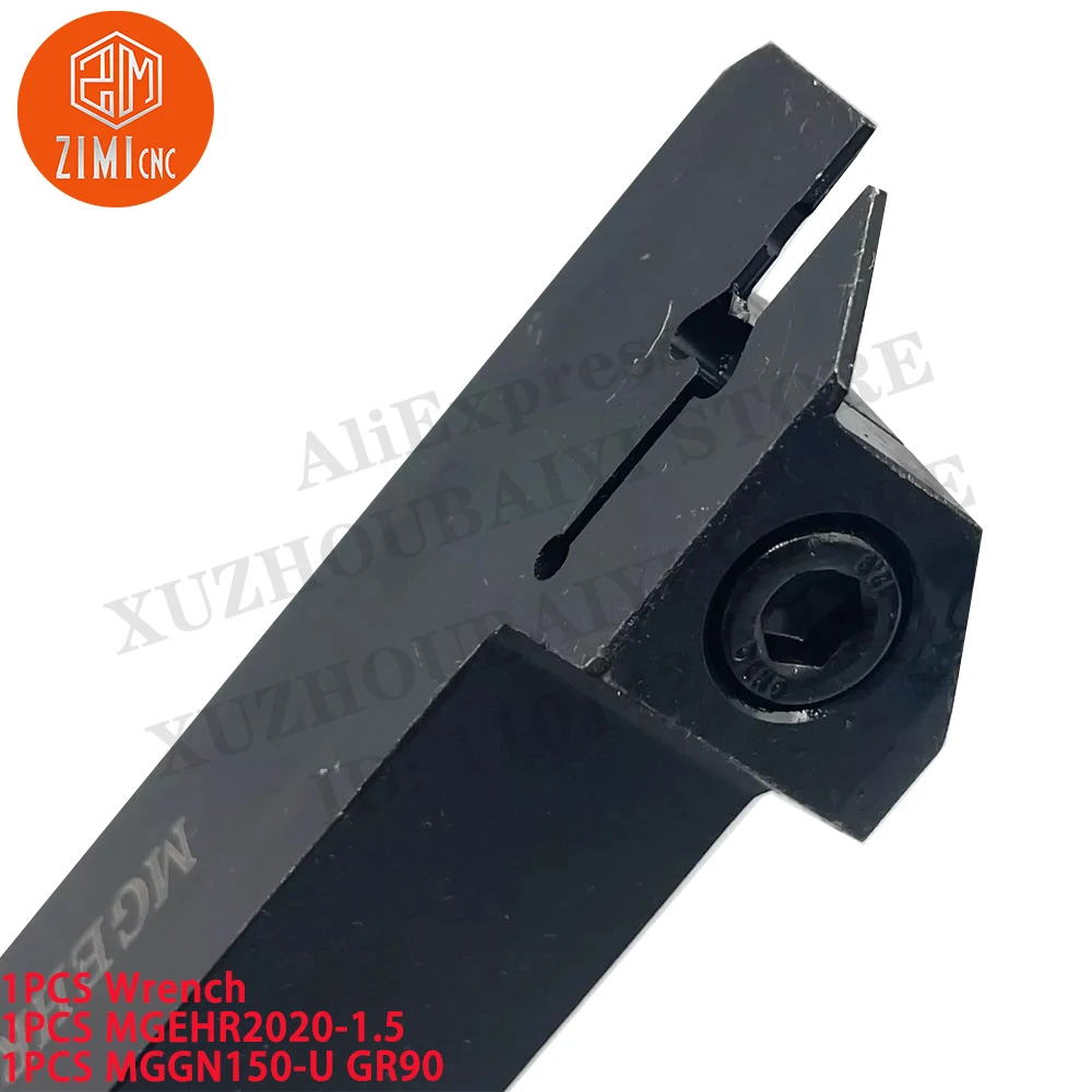 1PCS MGEHR2020-1.5 Suporte de ferramenta de torneamento e ranhura para torno +1pc MGGN150 1,5 mm inserto de ranhura Torno de metal CNC ferramenta de corte mecânica