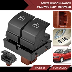 Fit For Skoda Octavia Fabia 2 06-14 Yeti Roomster DOUBLE Electronic Power Window Lifting Master Control Switch Button 1Z0959858