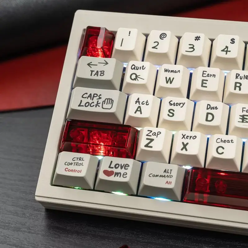 Czerwona Przezroczysta Keycap 10 klawiszy Profil Cherry Keycap PC Klawisz Przestrzeni 6.25U ESC Enter Shift Keycap Custom Keycap do Klawiatury Mechanicznej