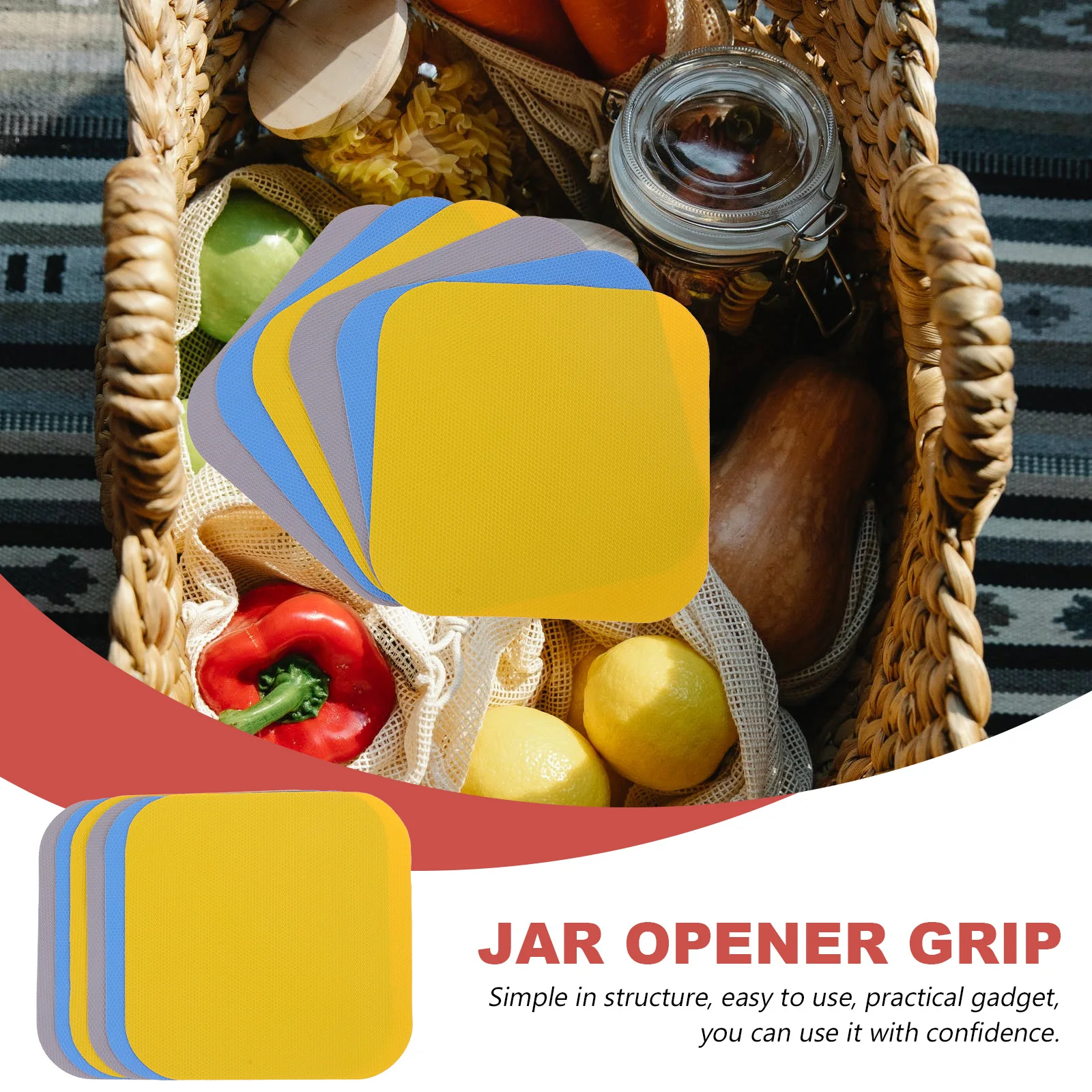 

6 Pcs Bottle Opening Mat Multifunctional Jar Lid Gripper Openers Grippers Pad Grips Pads