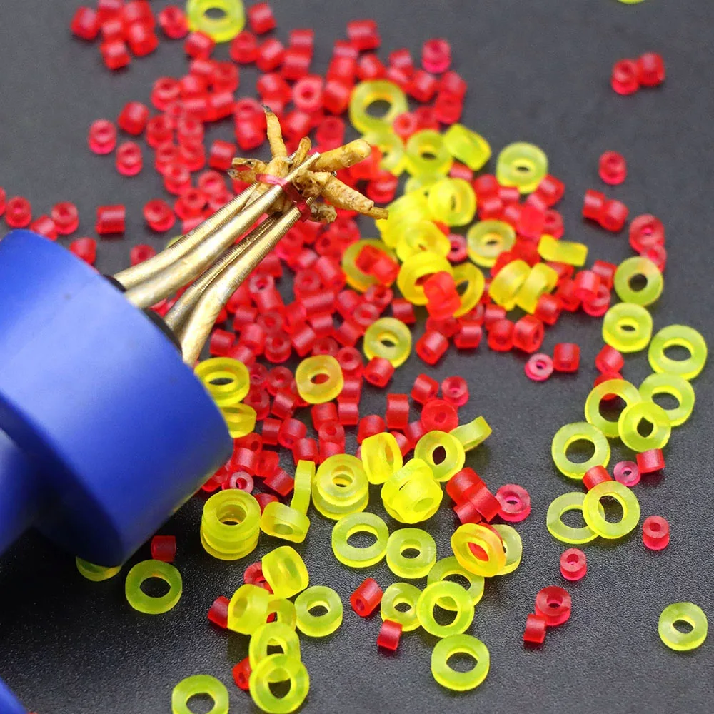 400/700/1000 Stück Köder elastische Gummiringe Wurm Köder Clip Angeln handgebunden mit körnigen Gummibändern Pellet Köder Verband Kit