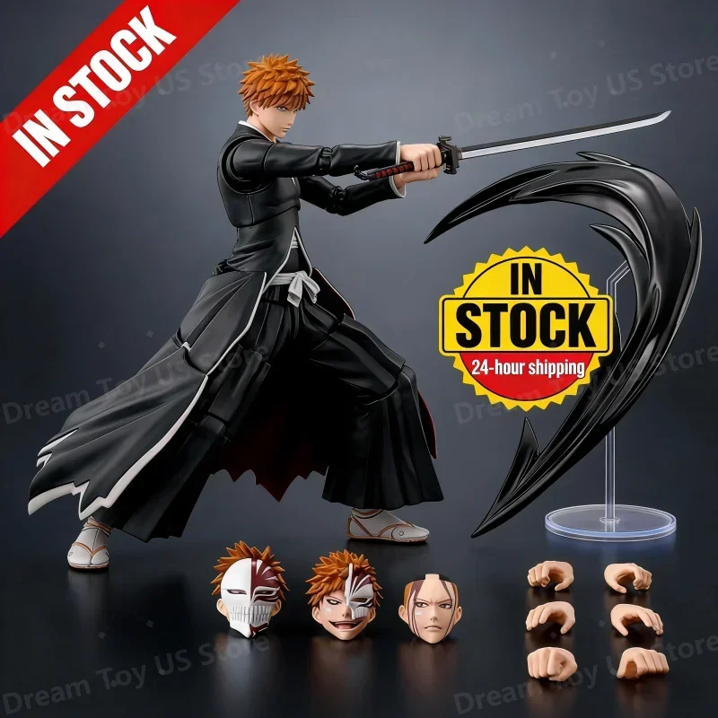 

НОВИНКА! В НАЛИЧИИ! Фигурка BLEACH SHFiguart SHF Курасаки Ичиго Гетсугатеншо, коллекционная модель из ПВХ, игрушка-кукла.