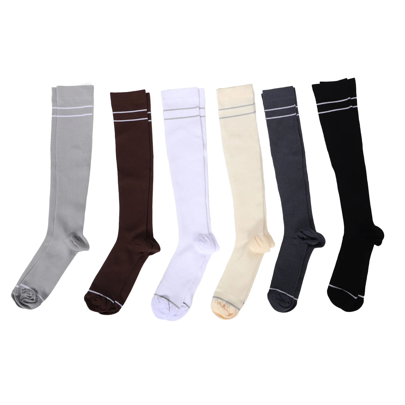 

6Pairs Sports Compression Socks for Women Athletic Knee High Pressure Socks for Running Cycling Nursing Pregnancy Warm Gradual
