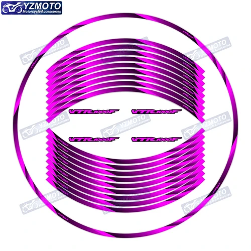 Para HONDA VTR1000F VTR 1000F motocicleta 17 pulgadas pegatina para cubo de rueda delantera y trasera pegatinas reflectantes impermeables para llanta