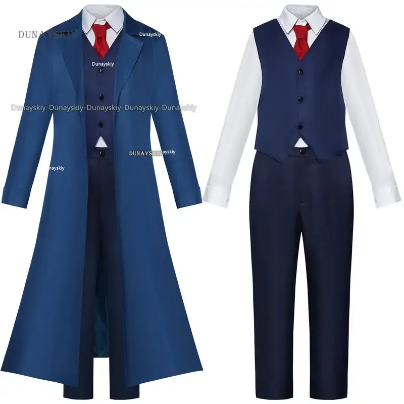 

Anime Mashle: Magic and Muscles Kaldo Gehena Cosplay Costume Blue Long Coat Uniform Skirt Adult Man Carnival Halloween Suita;2'k