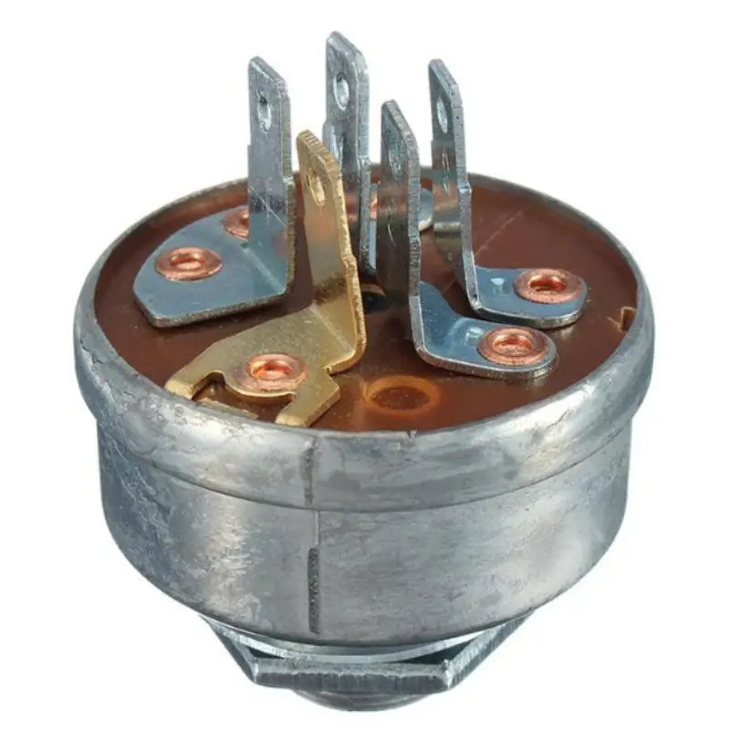 Lawn Mower Ignition Starter 5 Spade Terminal Durable Metal Engine Starter Switch for Heavy Use Lawn Mower Maintenance