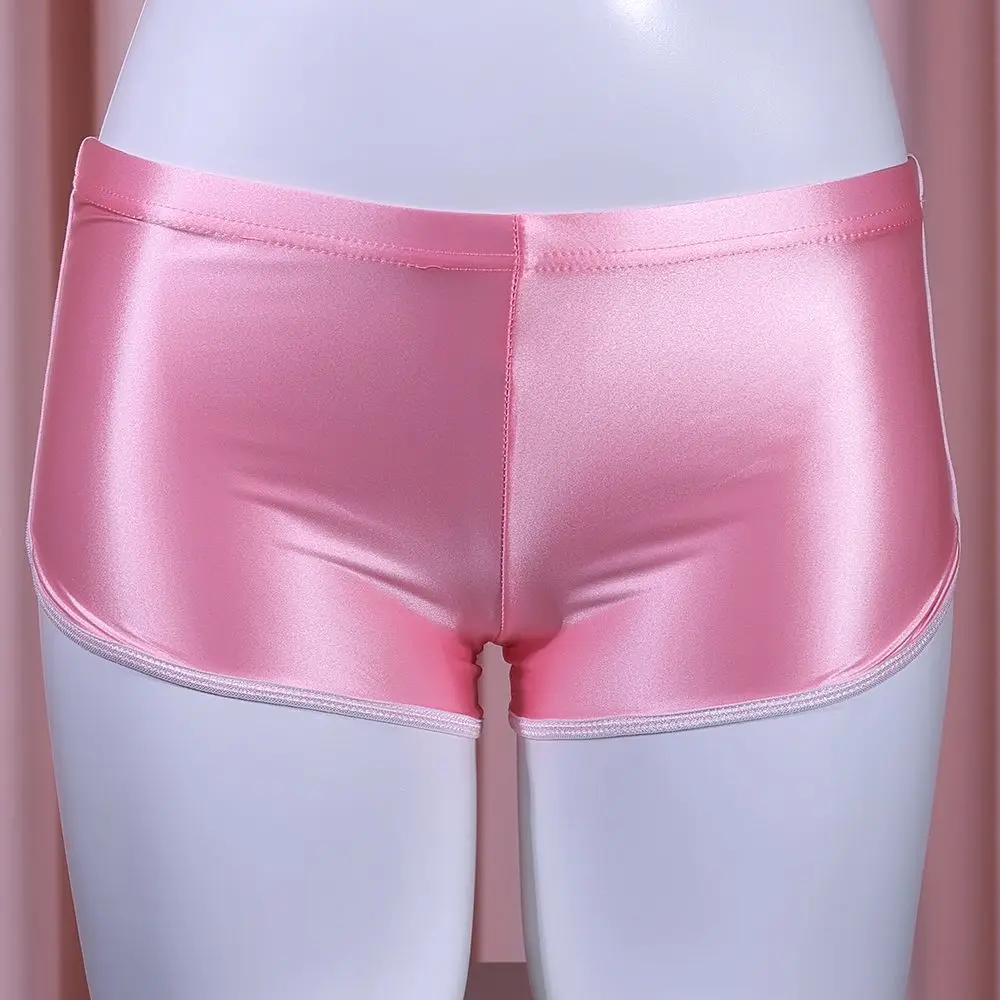 Summer Spring Glossy Satin Women Shorts Bottoms Elastic Briefs Underpant Boxer Panties